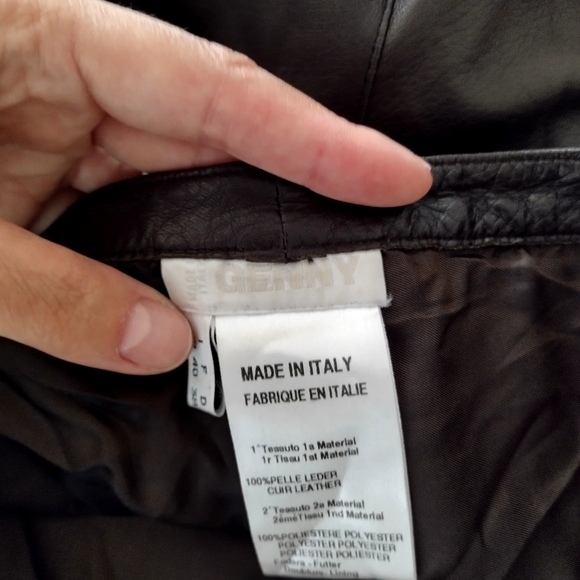 GENNY butterysoft Italian Leather Straight Leg Pants Runway '93 Sz 8 - Picture 9 of 14